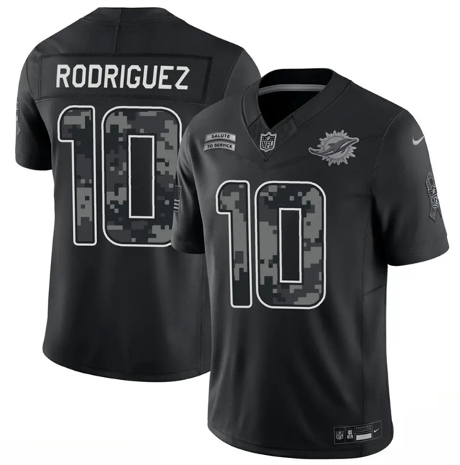Men's Black Miami Dolphins #10 Jacob Rodriguez F.U.S.E. 2026 Salute to Service Limited Stitched Football Jersey